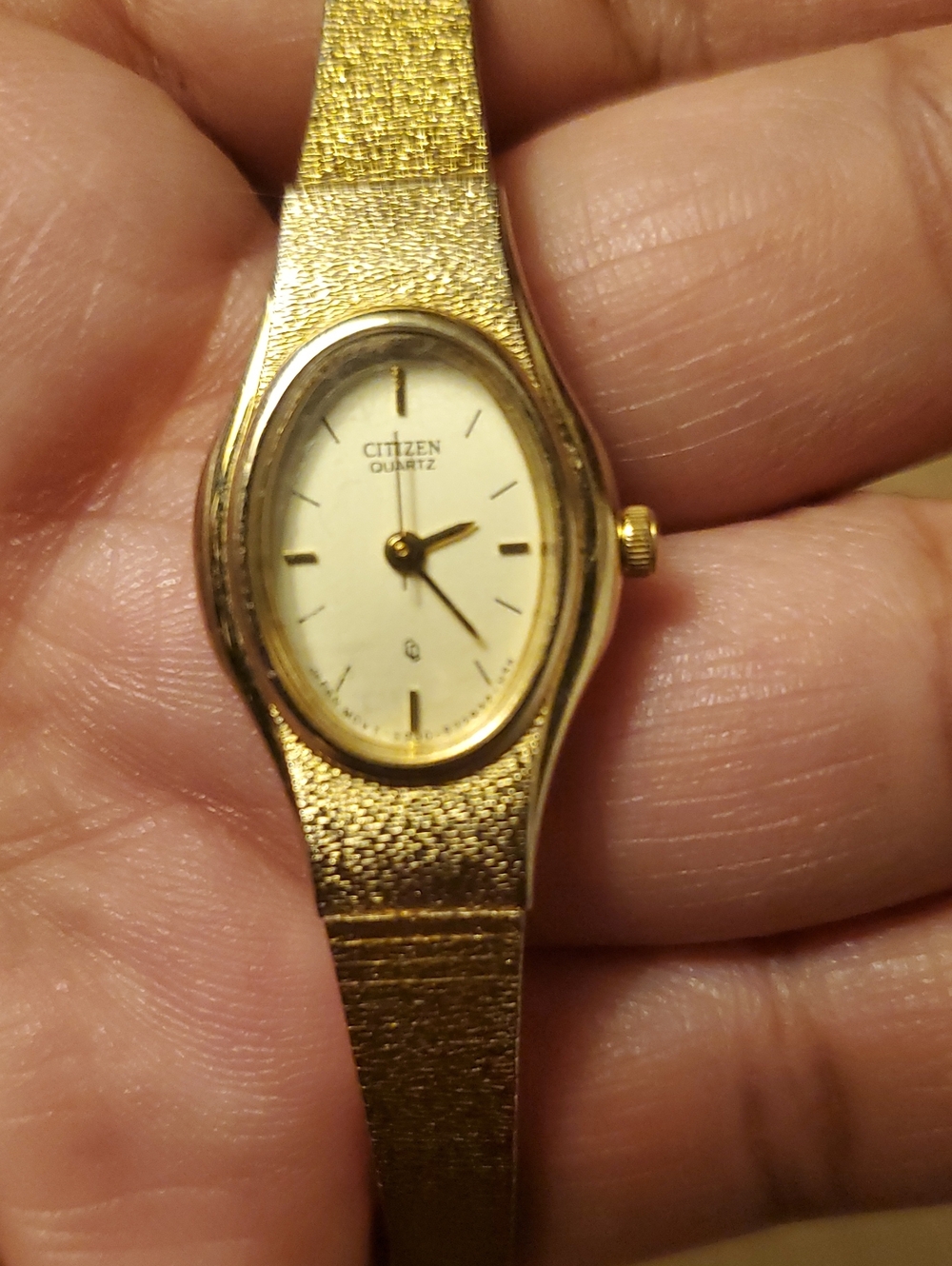 Vintage Petite Citizen Gold Oval Cocktail Watch Small Wrist - AS IS